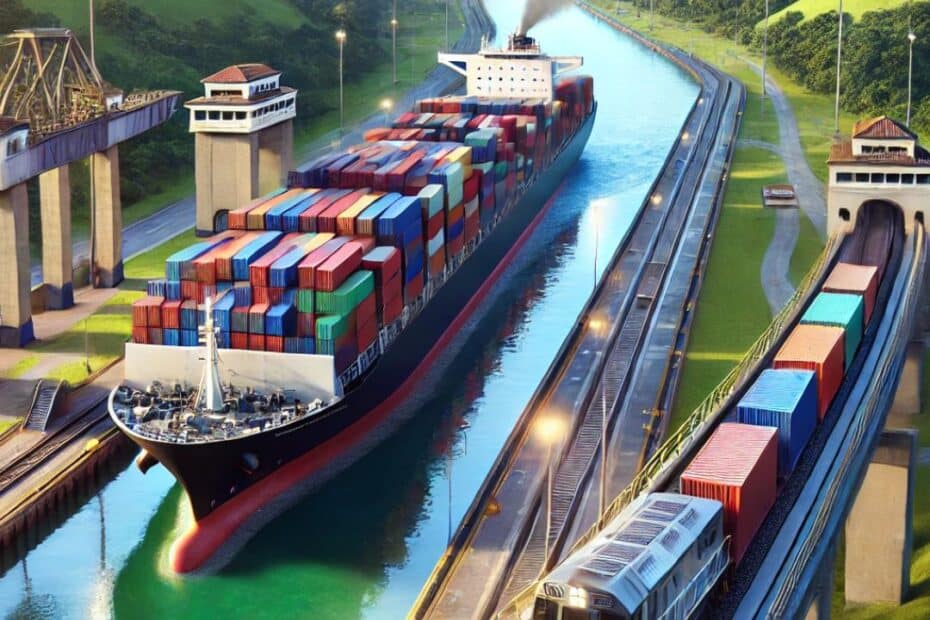 AI generated image of the Panama Canal & Logistics