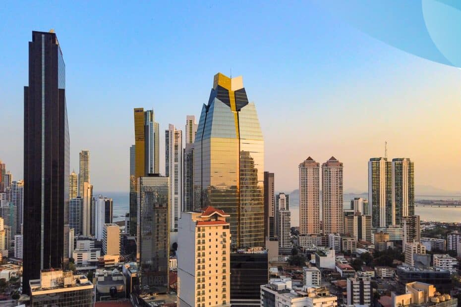 Panama City Skyline at sunset