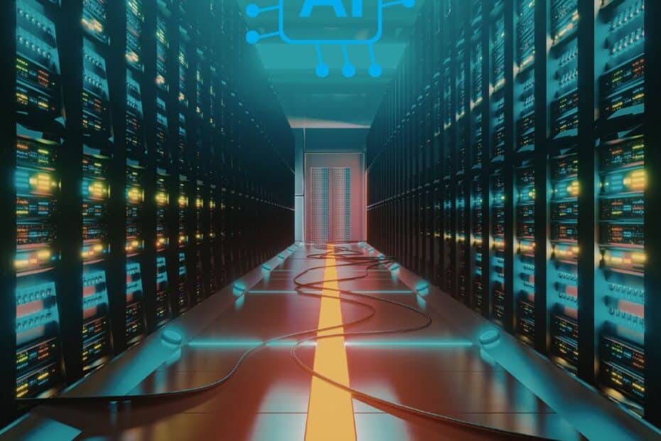 Data center with AI image